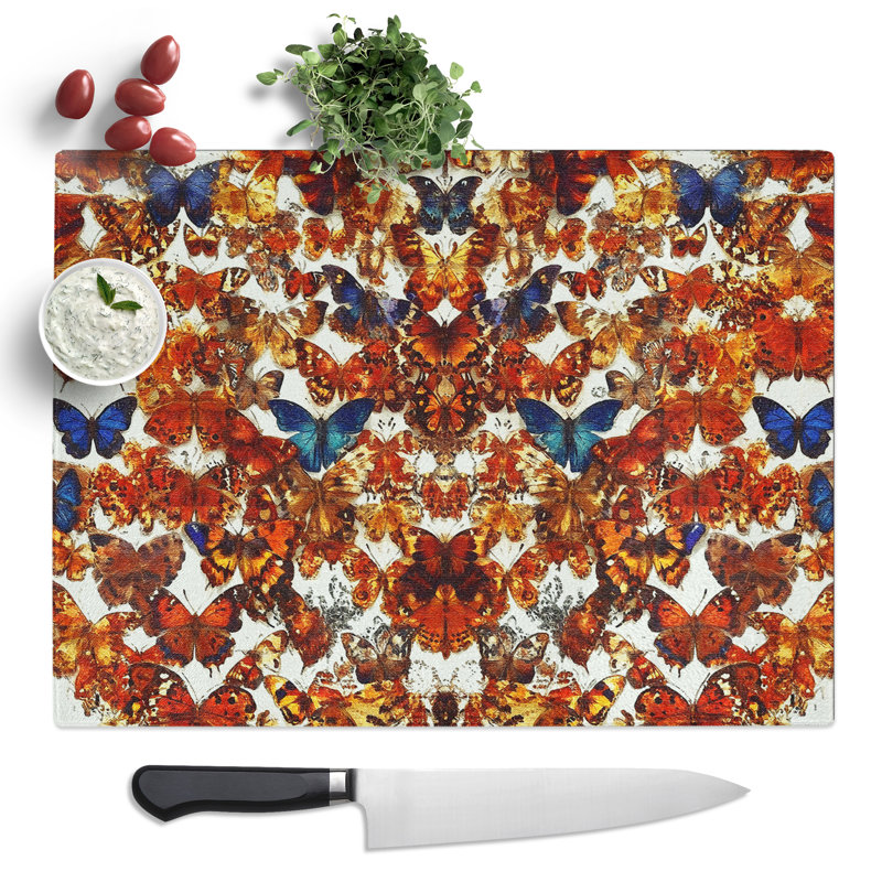 Butterfly Pattern Vol.2  Glass Chopping Board
