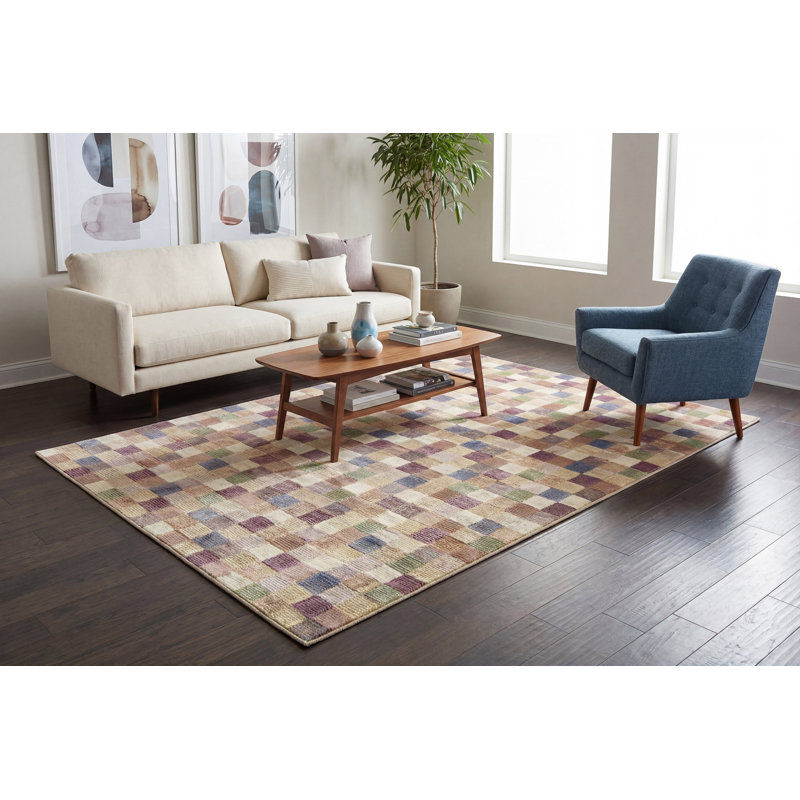 Gerin Plaid Indoor Rug, Rectangle 5'3" x 7'7"