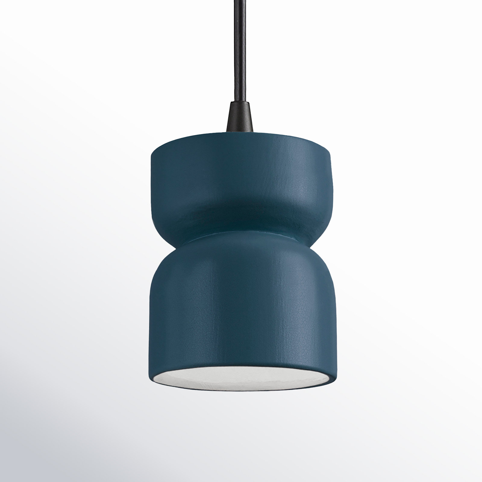 Leni Dimmable Ceramic Single Light Pendant, Midnight Sky, Matte Black