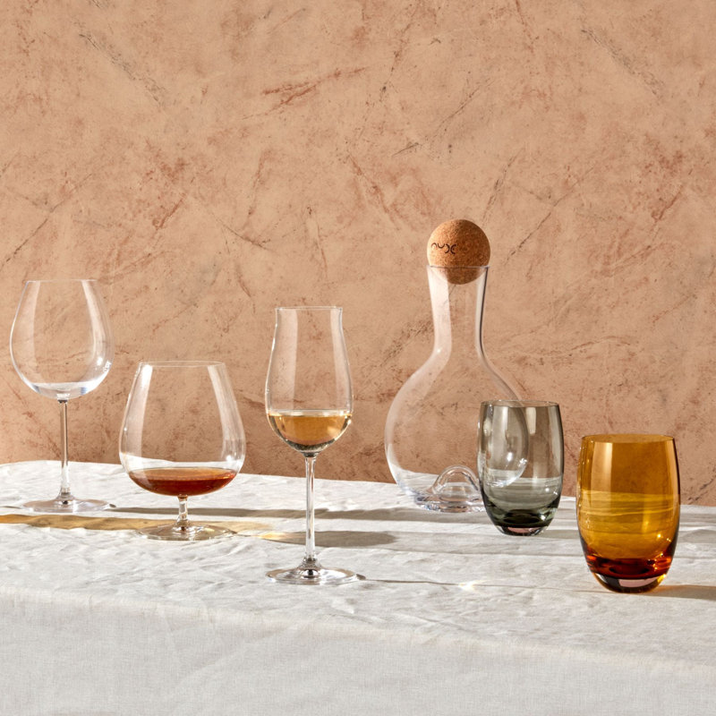 Amber Lead-Free Crystal Drinking Glass Set of 4