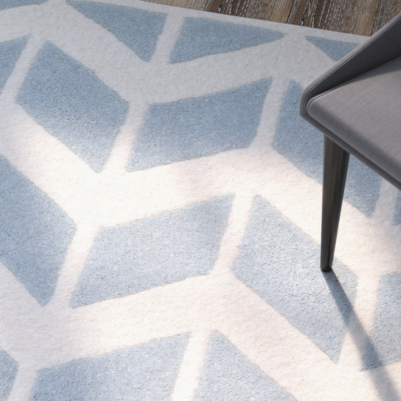 Deedie Hand Tufted Wool Chevron Rug, Runner 2'3" x 7'