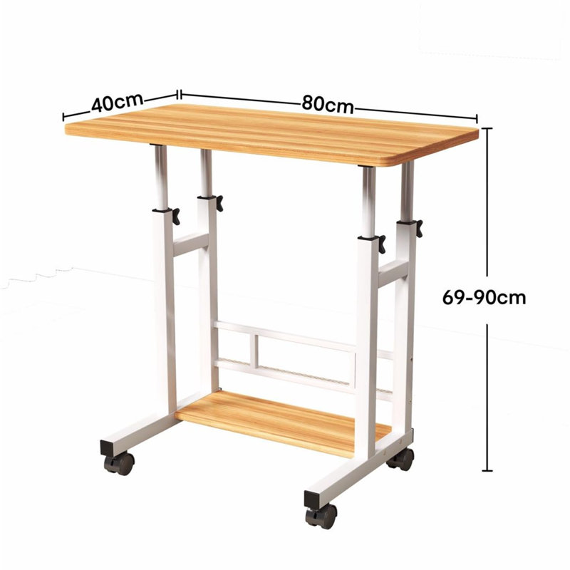 Metal Base Computer Desk, Tan/White
