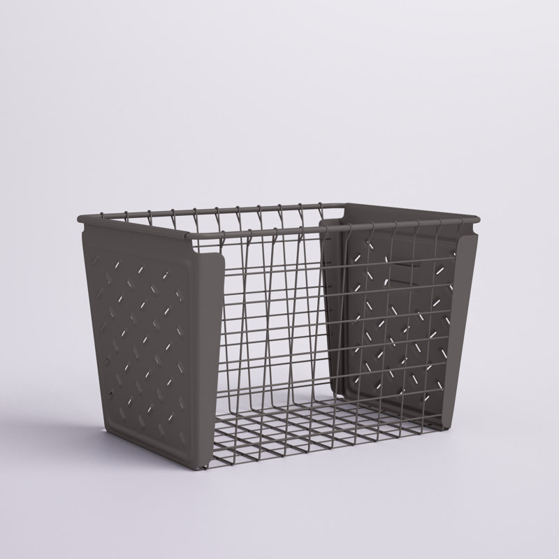 Panier en métal Juliana, Gris industriel