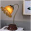 Lampe de table 11,65 po, conception de cou d'oie victorien, abat-jour ambre