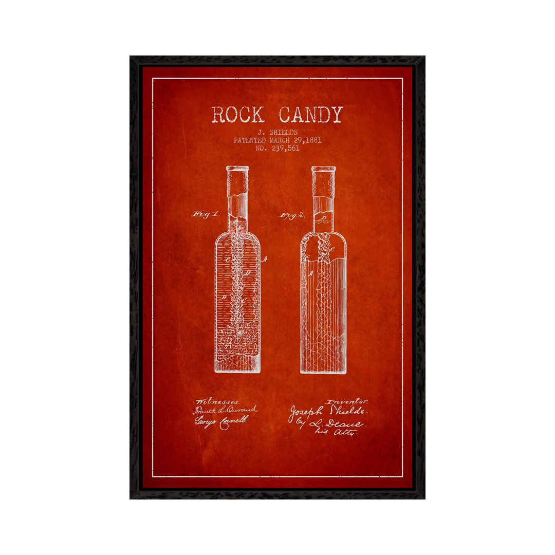 Rock Candy Red Patent Blueprint von Aged Pixel - Gallery-Wrapped Canvas Giclée on Canvas