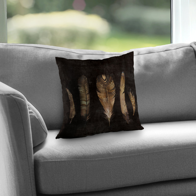 Brown Feather Set – Throw Pillow Cover Only, Double-Sided Print, Insert Not Included
