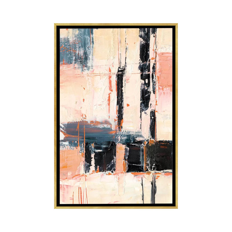 Corail et sable II par Ethan Harper - reproduction d'art, Pas de tapis, Toile encadrée d'or, H 26 po x l 18 po x 1,5 po