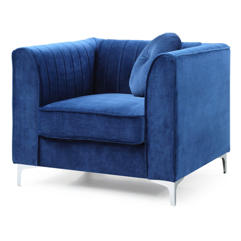 Chaise d'appoint chic bleu marine pour espaces confortables