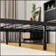 Metal Platform Bed with Storage Headboard, Charging Station, and Bookcase for Modern Bedrooms