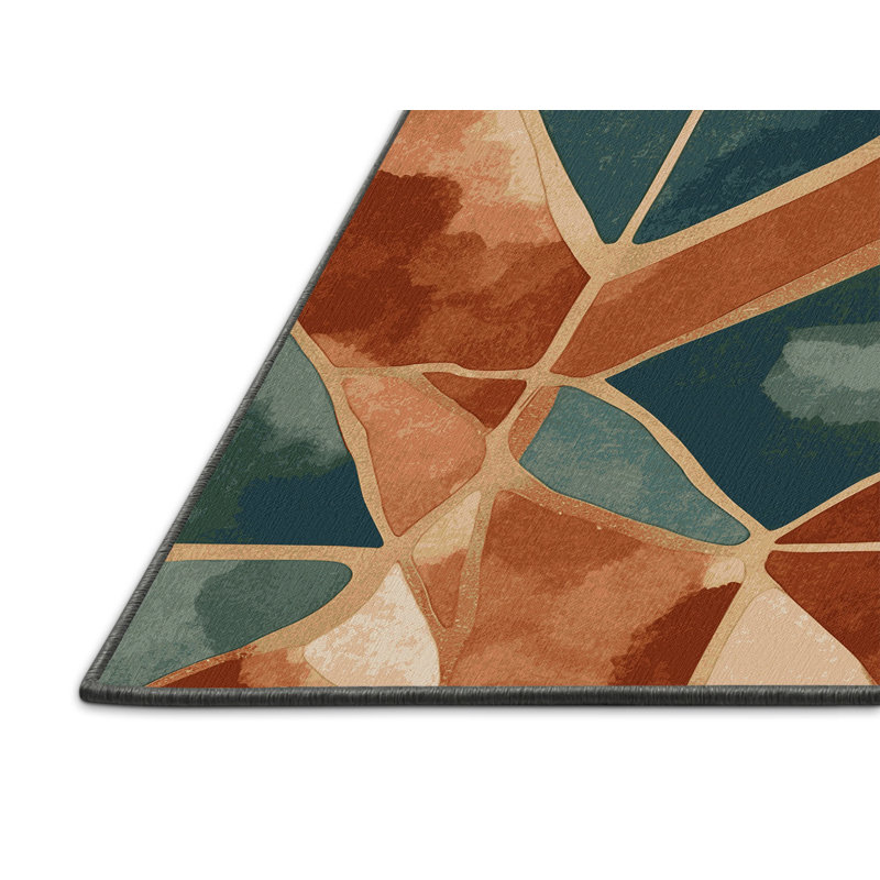 Ochre Outlines Rug, Square 7'