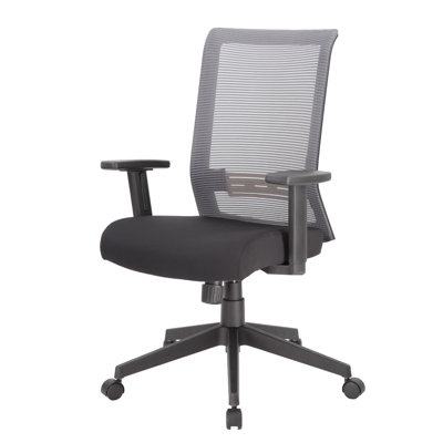 Zara Rolling Task Chair, Grey Black Mesh, Synchro-Tilt And Gas Lift