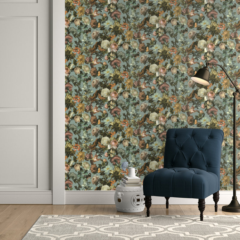33' L x 20.9" W Floral Wallpaper Roll