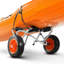 Chariot de kayak transportant un canot pliable de 250 lb avec des pneus en caoutchouc solide de 10 pouces