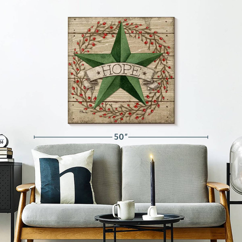 Tergel Barn Star With Berries II, 30" H x 30" W