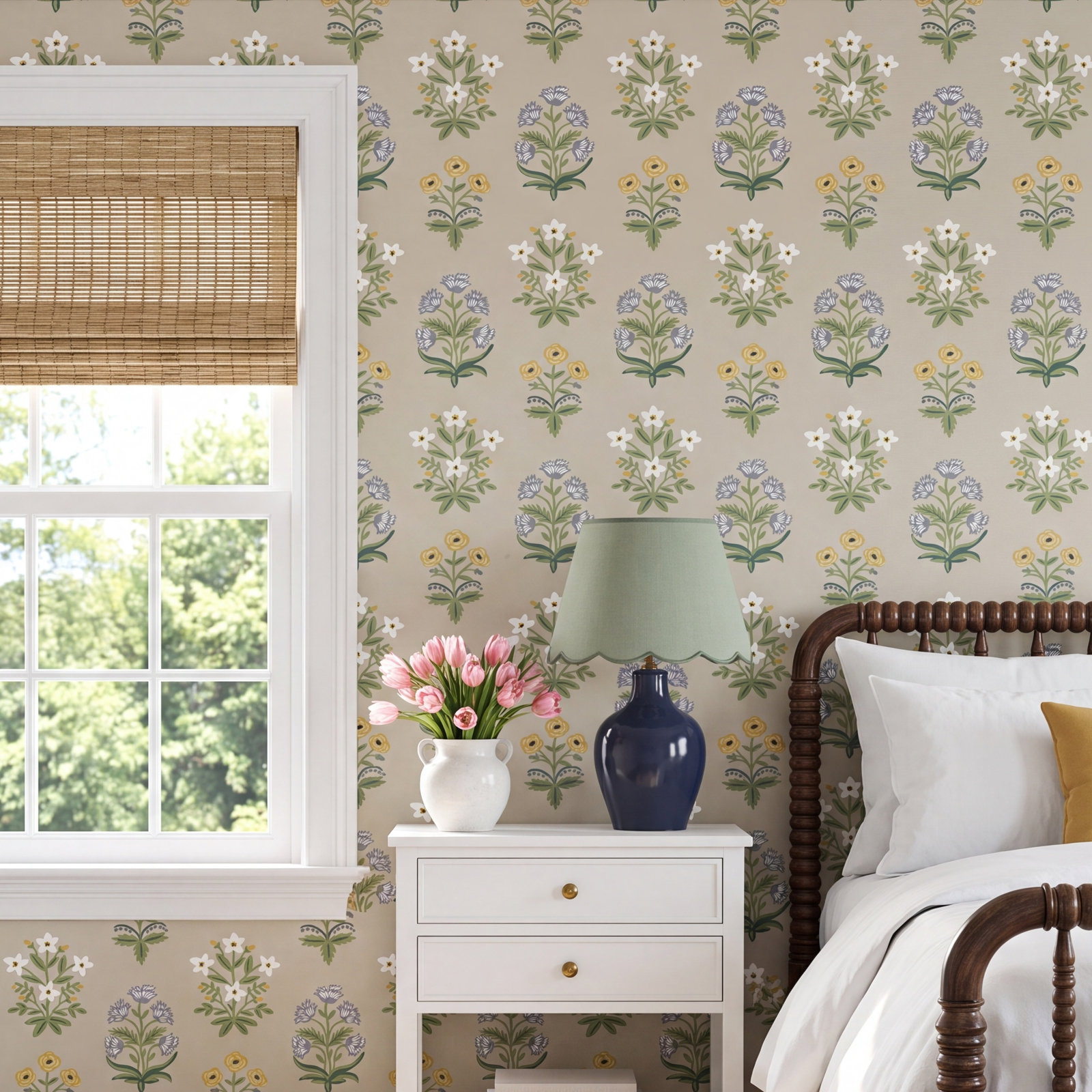 Mughal Wallpaper Double Roll, Linen