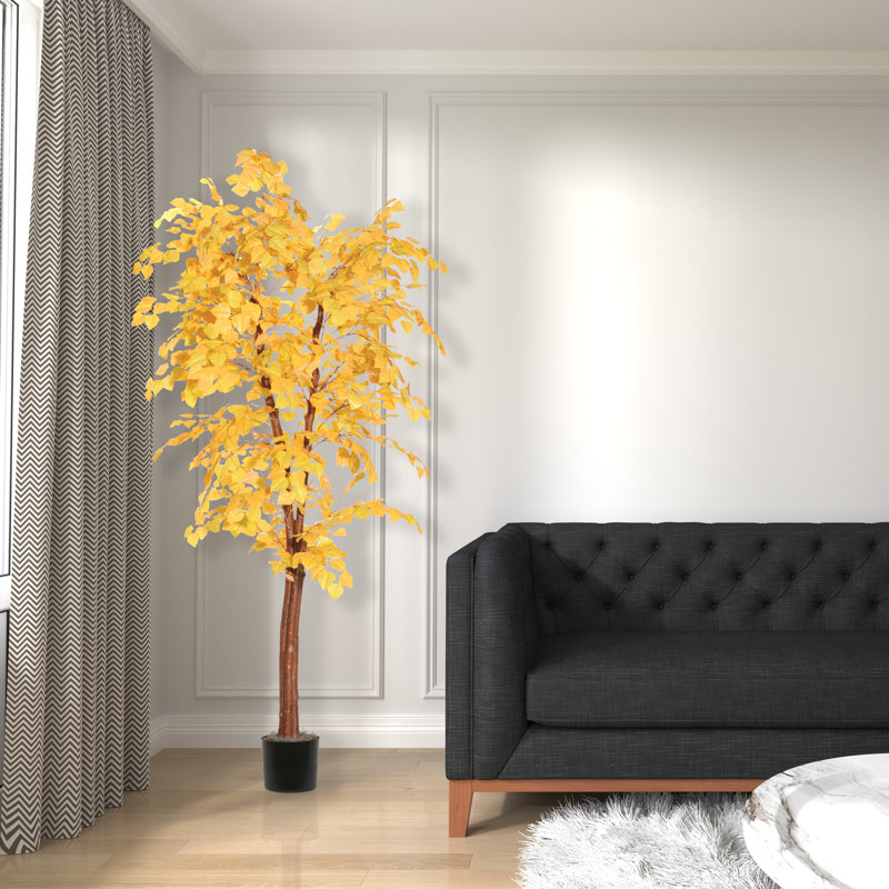 Série artificielle Golden Aspen, Noir, H 72 po x l 30 po x P 30 po