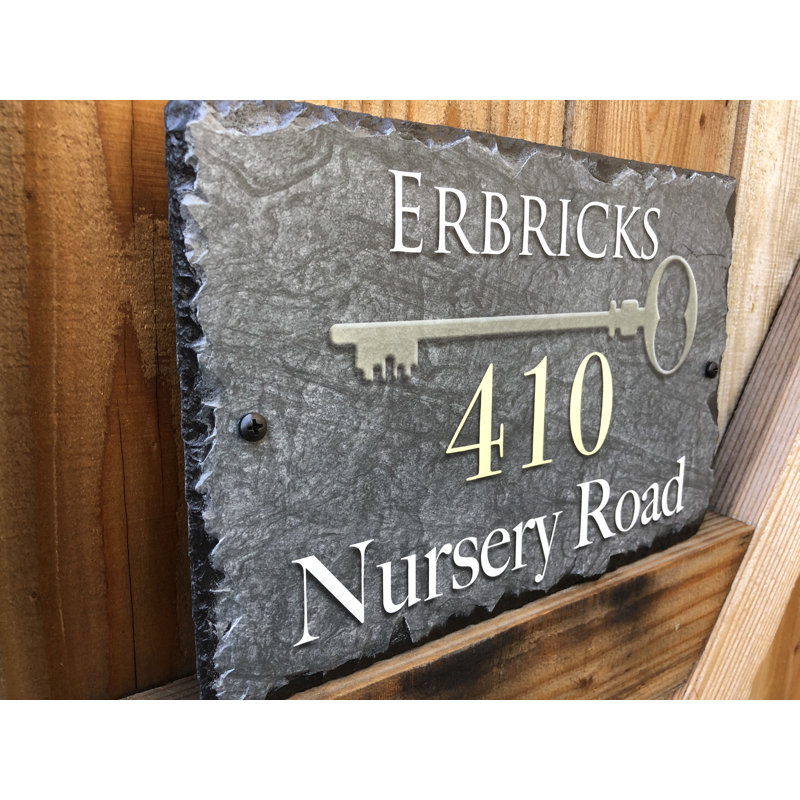 Plaque d'adresse murale personnalisée à 3 lignes Home, Montage à 2 trous, Oui, H 8 po x l 12 po