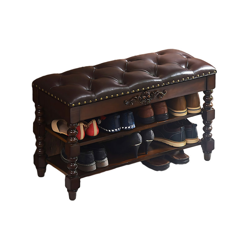 Banc de rangement pour chaussures Vintage, Brun