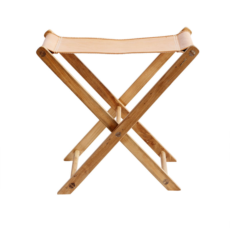 Solid Wood Accent Stool, Brown