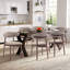 Upholstered Solid Wood Dining Chair, Curved Ergonomic Backrest, Modern Side Chair for Dining Room-409163186