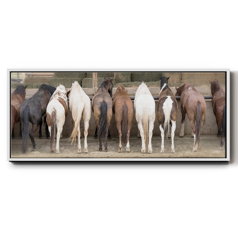 Haystack Happy- Framed Canvas, 12" H x 30" W