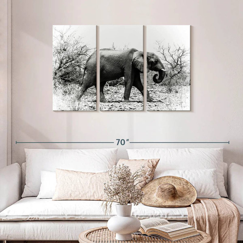 Éléphant d'Afrique au Botswana, H 28 po x l 45 po