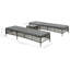 Chaises longues avec table Poly Rattan gris