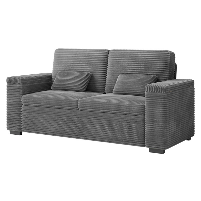 2 Seater Corduroy Sofa, Grey