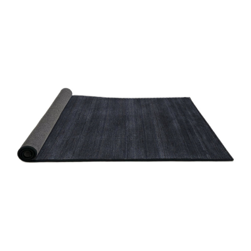 Tapis de zone noire contemporaine, Rond 8 pi