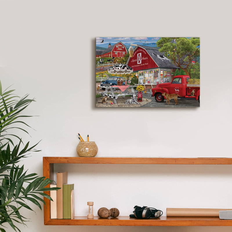 Art graphique sur toile, "Bar laitier" par Bigelow, H 12 po x l 18 po x P 0,75 po
