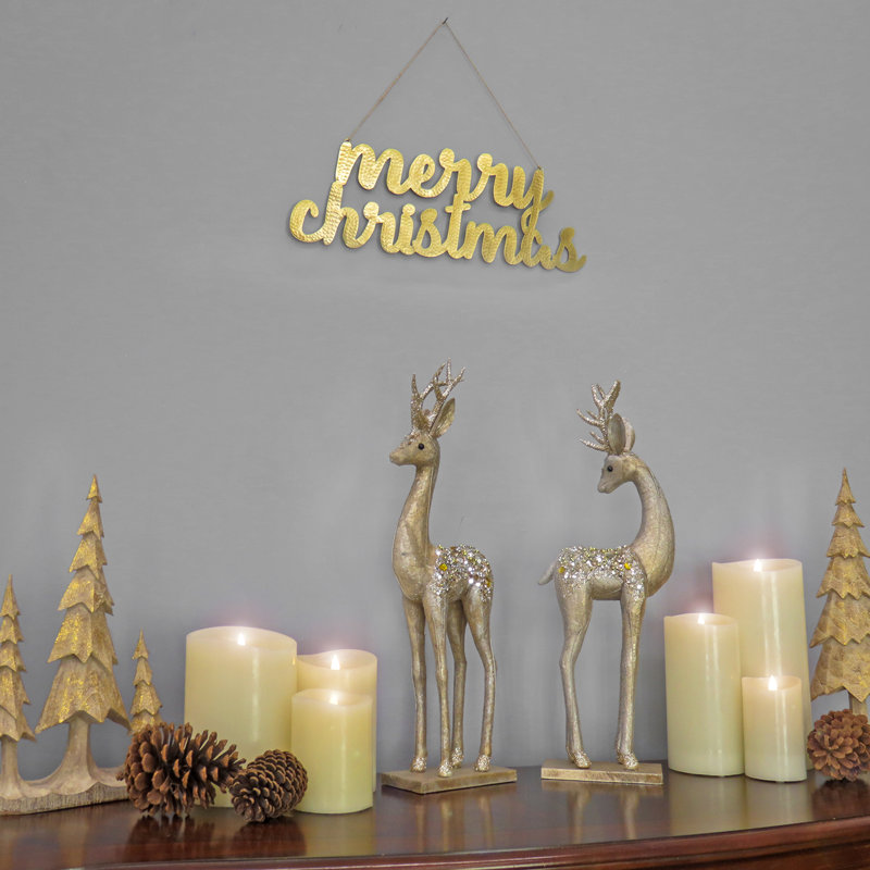 Décoration murale en métal Merry Christmas