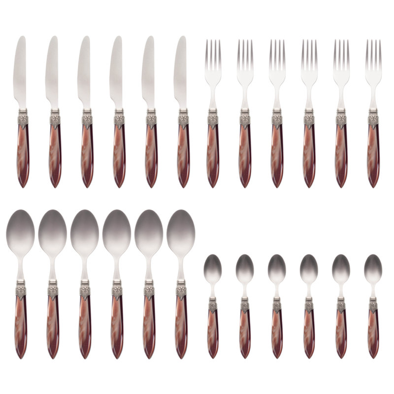 Alenka 24 Piece Cutlery Set, Service for 6, Brown