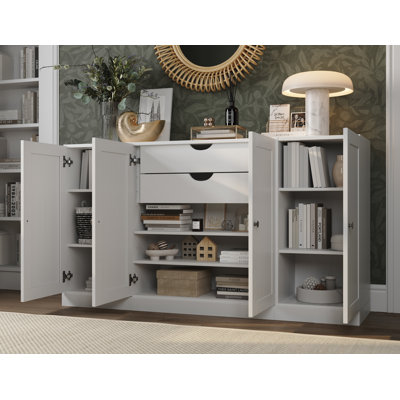 Buffet 65% avec portes Shaker, 2 tiroirs et tablettes réglables Palace Imports