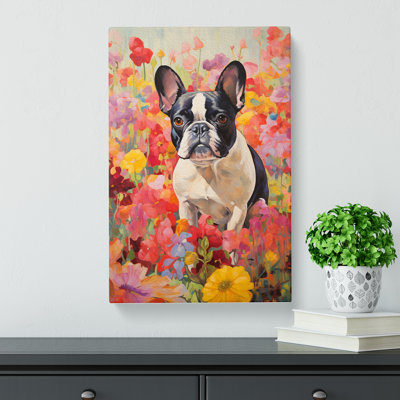 French Bulldog Impressionism - Wrapped Canvas