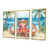 Toile avec cadre flottant or
