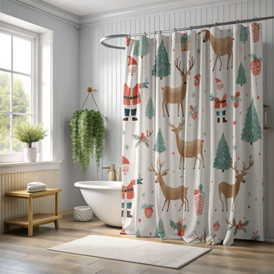 Rideau de douche Noel Red - Premium
