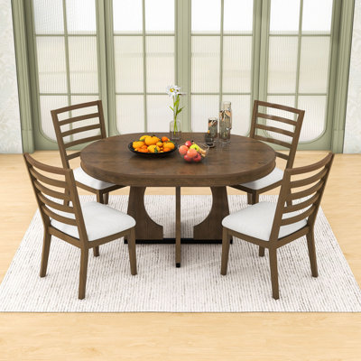 5 Piece Dining Table Set with Removable Leaf