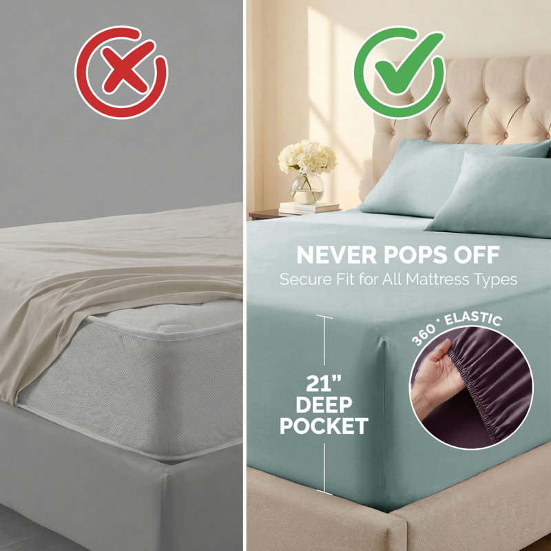 Vilano Springs Extra Deep Pocket Sheet Set, 6-Piece Ultra Soft Microfiber Sheets and Pillow Cases, Wrinkle Resistant, Easy Care