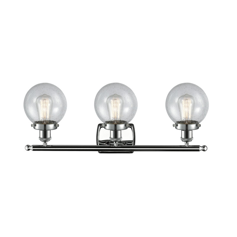 Éclairage pour salle de bain 3 lumières Chippewa, Incandescente, Granuleux, Chrome poli