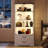 66" H Glass Display Cabinet with 2-Drawers,4-Tier Storage Cabinet With 3 Color Led Lights-198023131