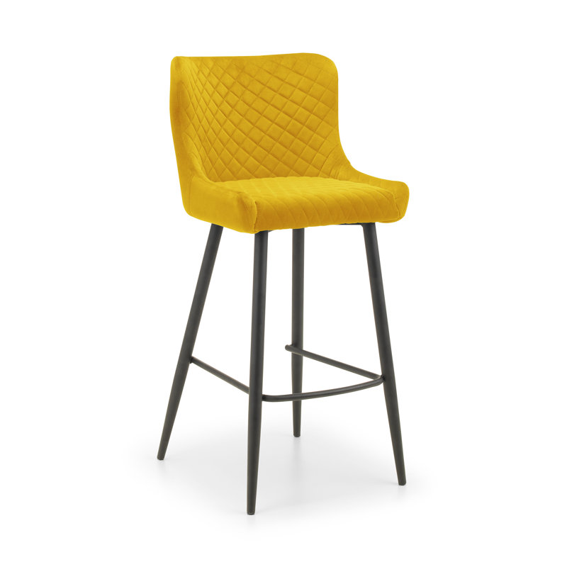 Oesch Upholstered Counter Stool with Metal Frame, Mustard
