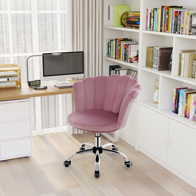 Tarango 45cm H Velvet Upholstered Metal Side Chair in Pink