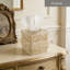 Couvercle de boîte à mouchoirs décoratif décoratif avec base coulissante - Porte-mouchoirs à motif floral et à volutes pour salle de bain, cuisine et salon