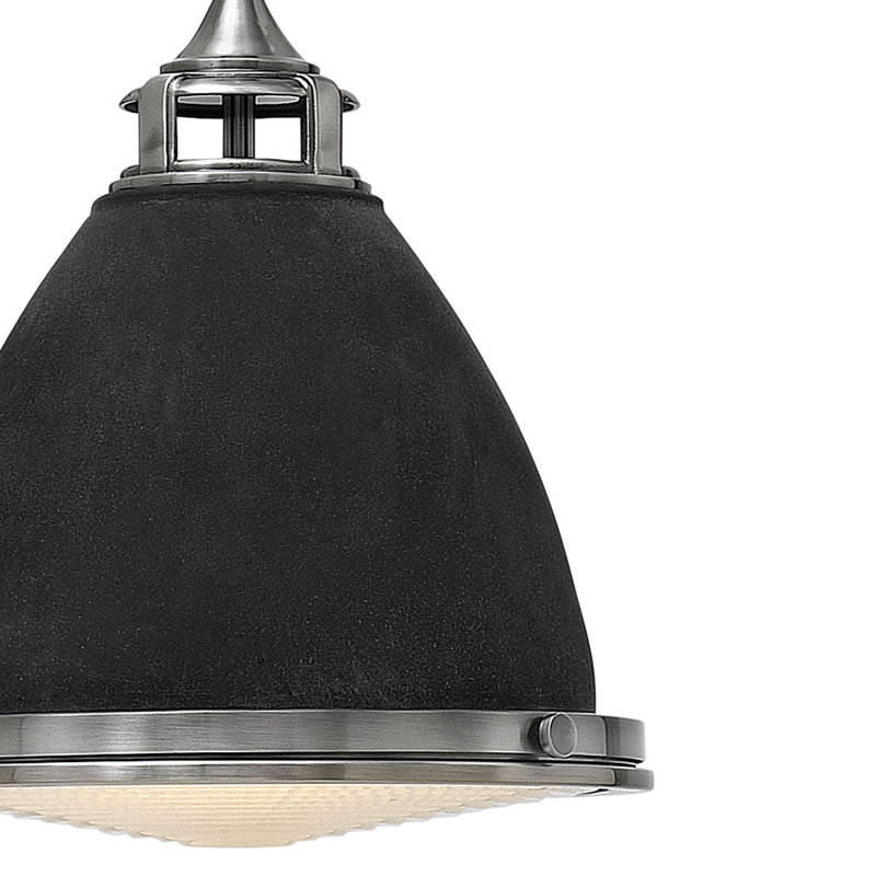 Amelia 1 Light Mini Pendant, Aged Zinc