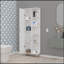 FM FURNITURE Randall Linen Cabinet, With 1  Door And 9 Shelves, White