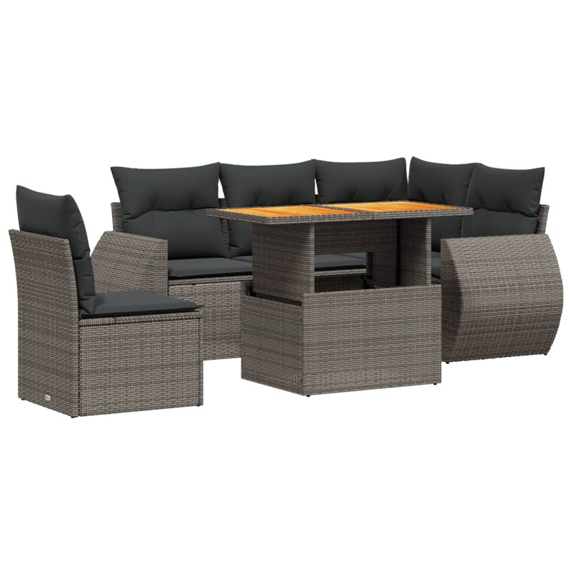Ensemble de canapé de jardin en rotin PE 6 pièces Vidaxl