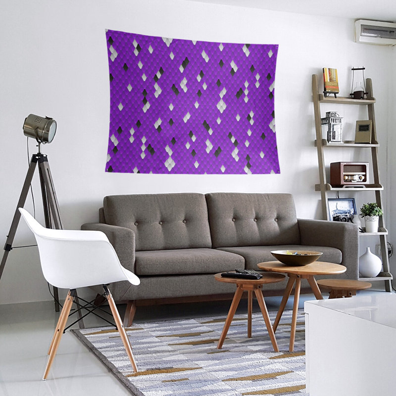 Tapisserie murale balances de serpent, H 27,5 po x l 37,5 po, Mauve