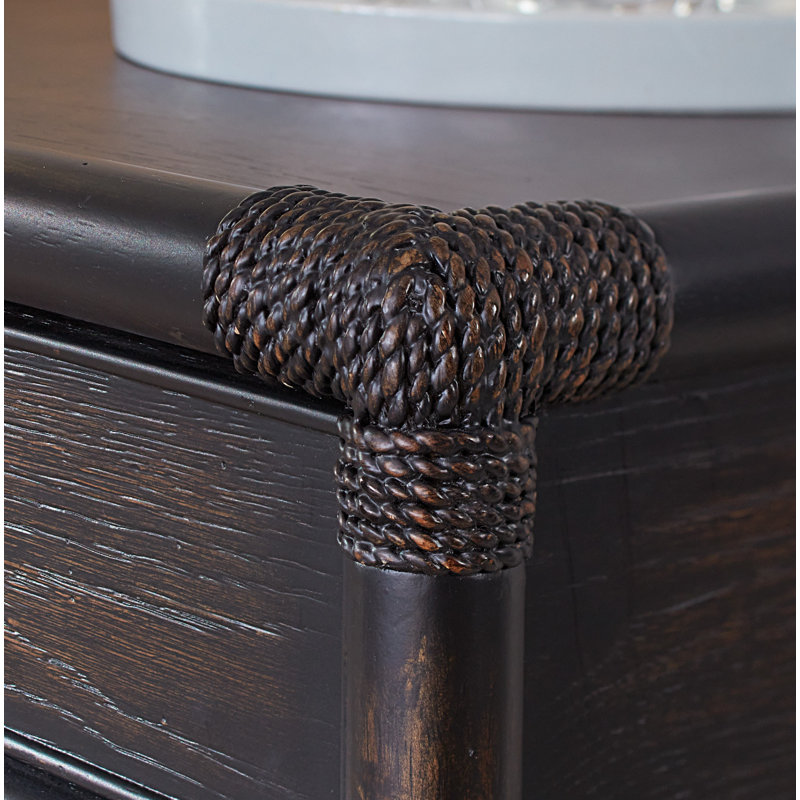 Retreat Pole Rattan Cocktail Table, Black Sand