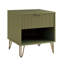 Table de chevet cannelée | Table de chevet 1 tiroir Olive Green Glam | Idée de cadeau-903489634