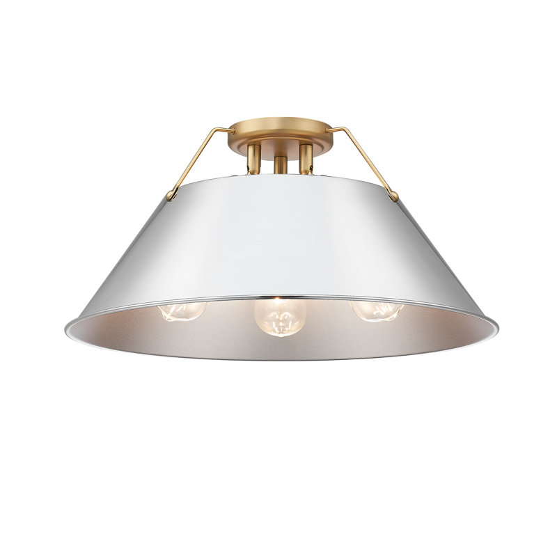 Plafonnier encastré 3 lumières Weatherford, Bronze champagne brossé, Chrome